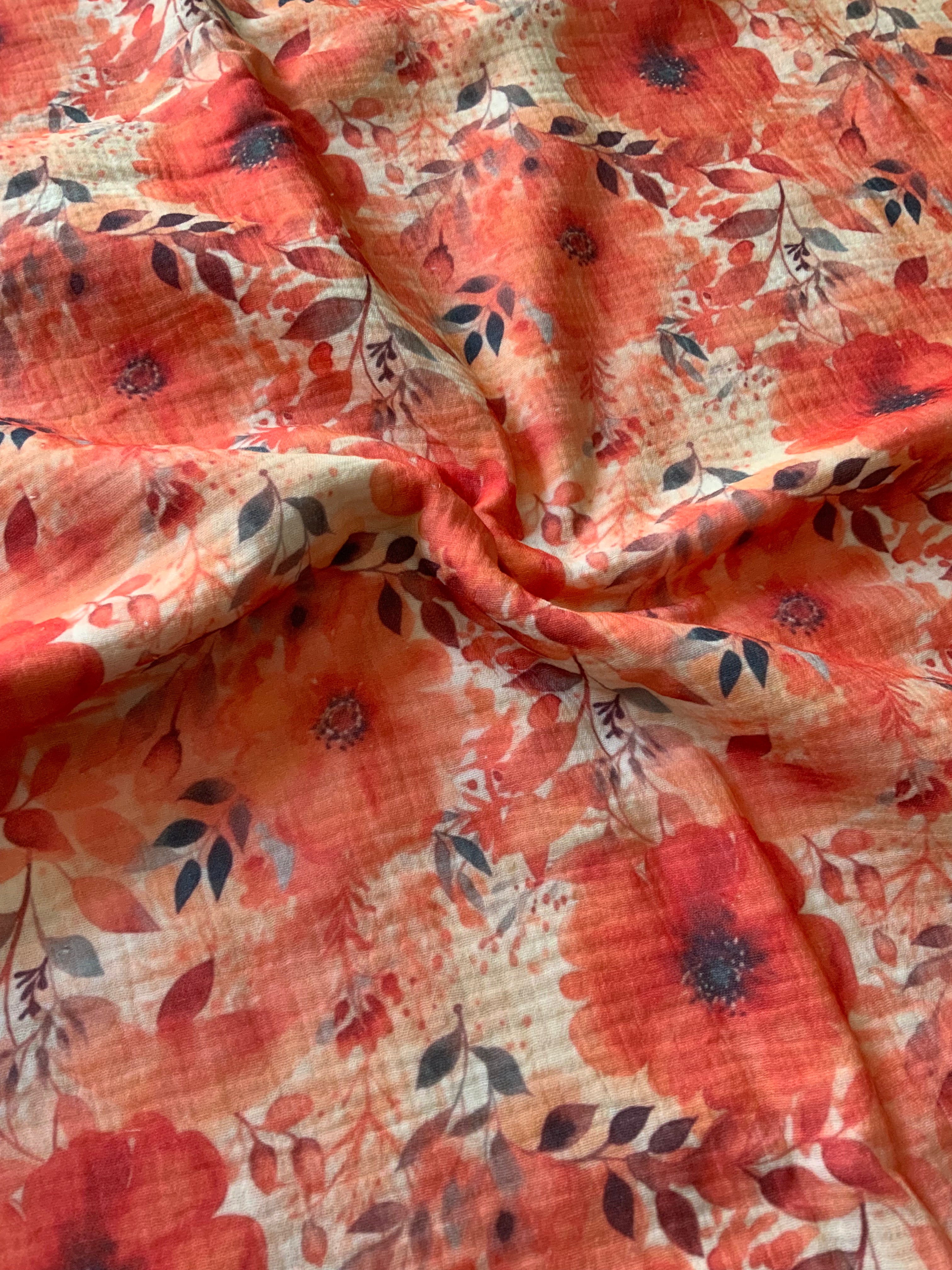 Rot Blumen Stoff